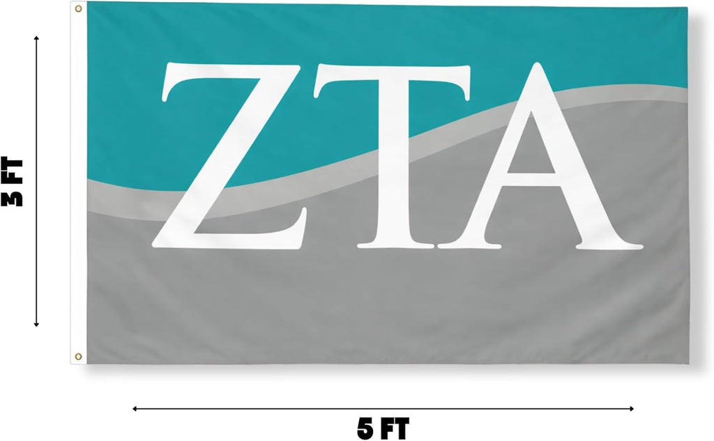 Zeta Tau Alpha 3 x 5 Flag with wave
