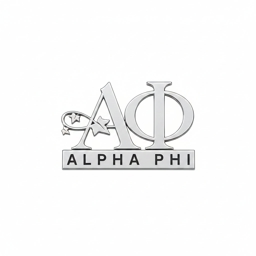 Coming Soon - Pre Order now - Alpha Phi Chrome Cut Out Car Emblem
