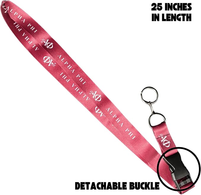 Alpha Phi Lanyard with Detachable Buckle