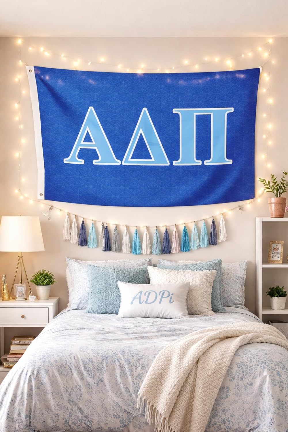 Alpha Delta Pi Flag Banner Dark Blue with Diamonds