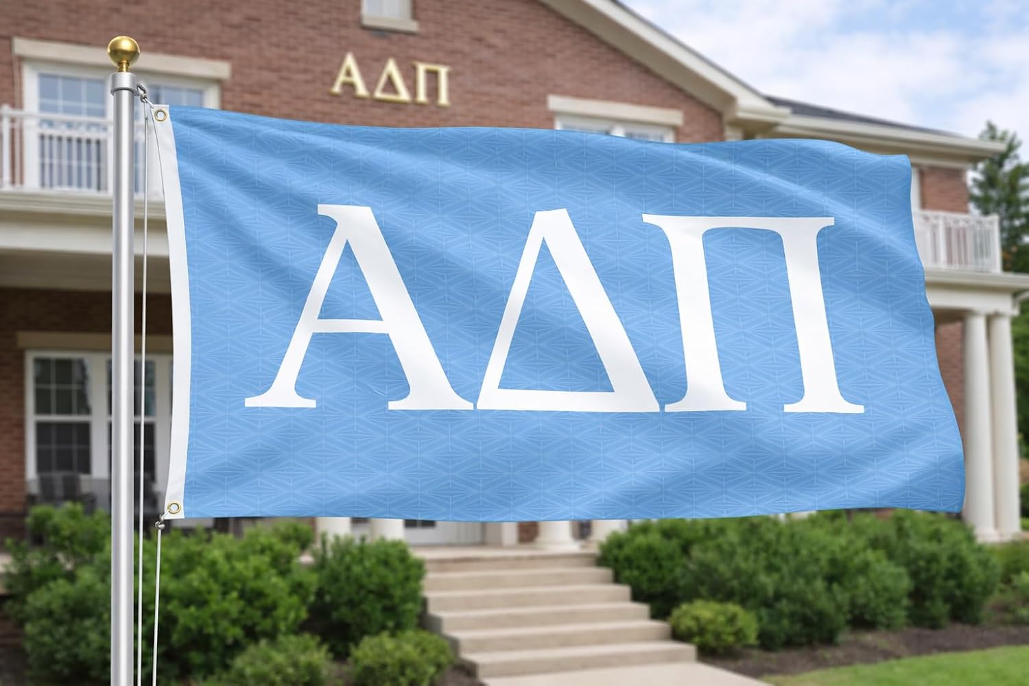 Alpha Delta Pi Flag Banner Light Blue with Diamonds