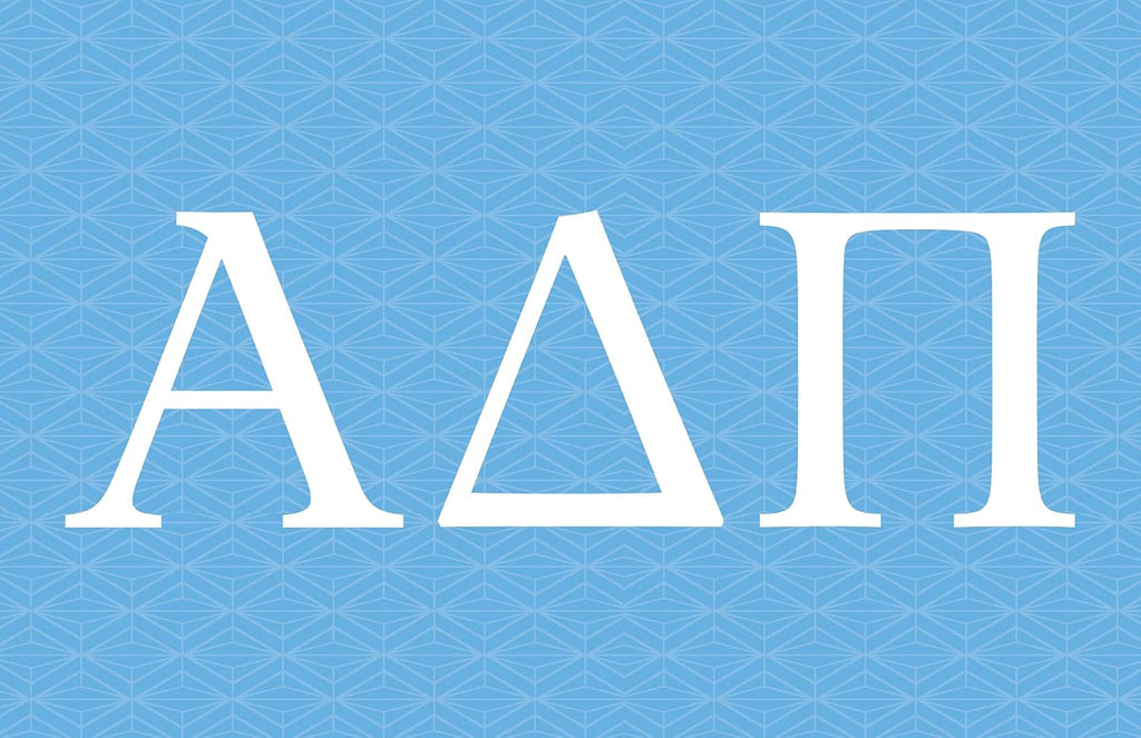 Alpha Delta Pi Flag Banner Light Blue with Diamonds