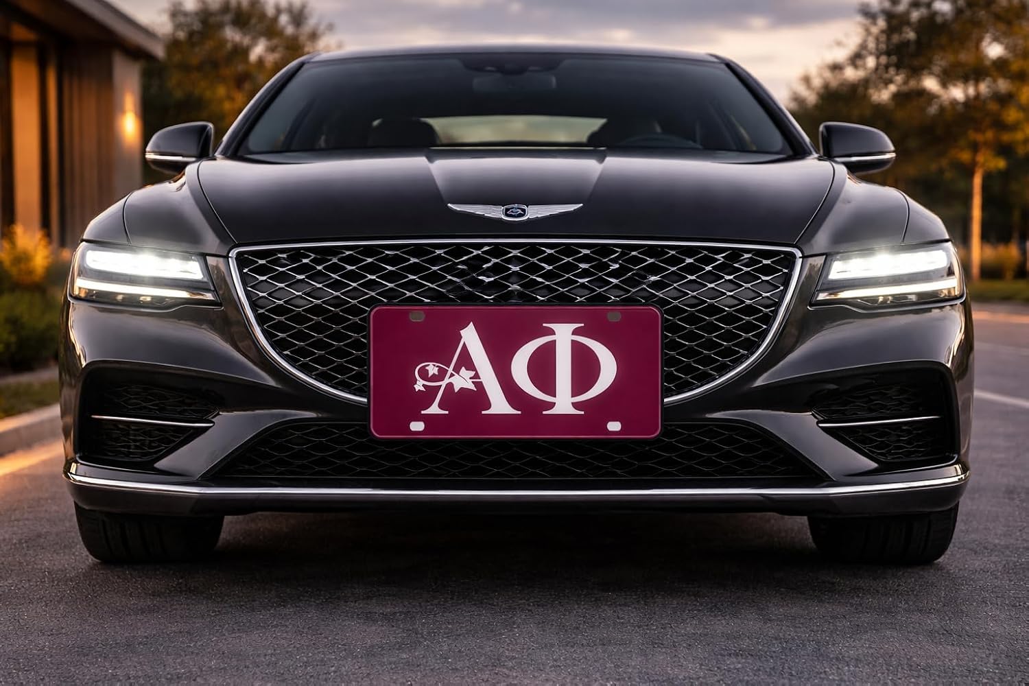 Alpha Phi Bordeaux Acrylic Decorative License Plate