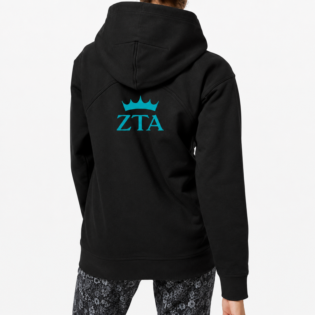 New Logo Zeta Tau Alpha Lululemon All Yours Hoodie *Terry in Black