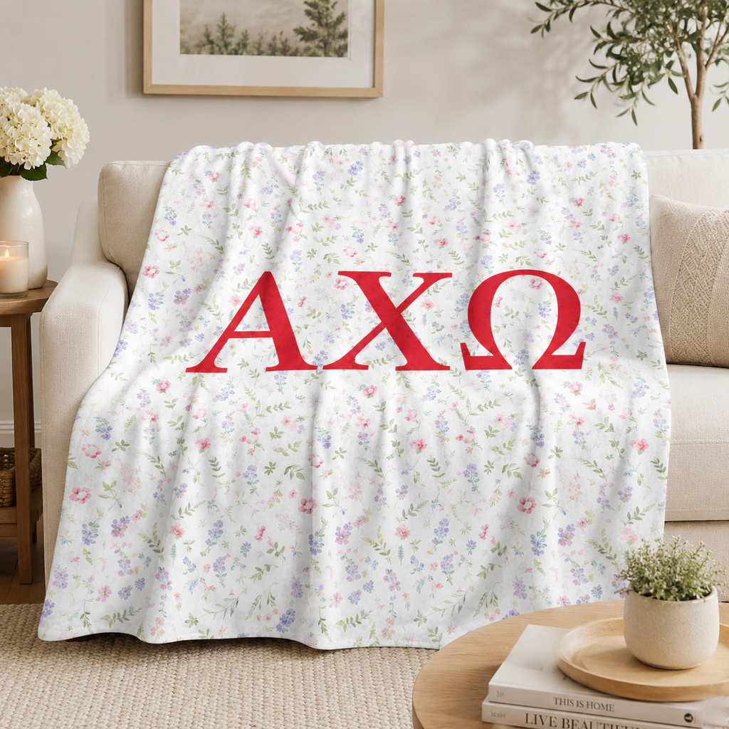 Alpha Chi Omega - Flower - Throw Blanket
