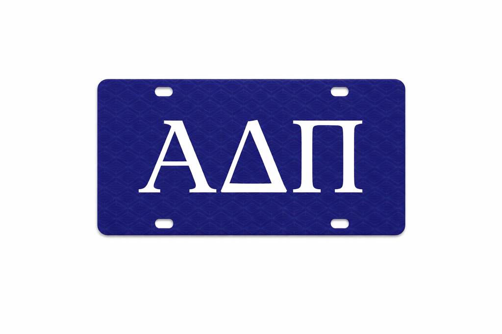 Alpha Delta Pi Acrylic Decorative License Plate - Dark Blue with Diamonds