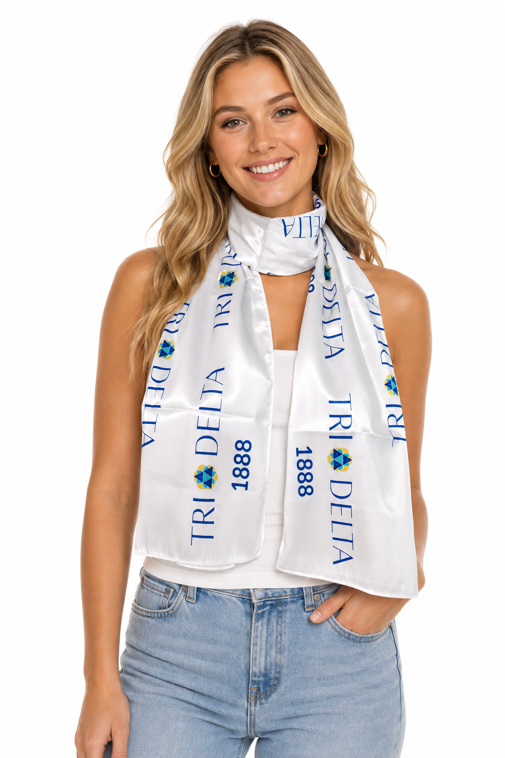 Tri Delta Satin Scarf