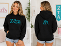 New Logo Zeta Tau Alpha - ZETA - Lululemon All Yours Hoodie *Terry in Black
