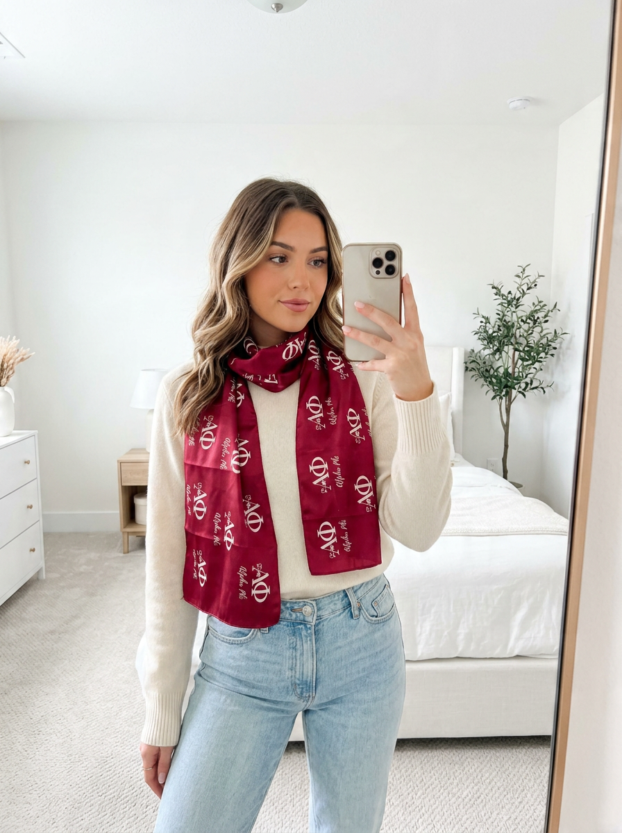 Alpha Phi Satin Scarf