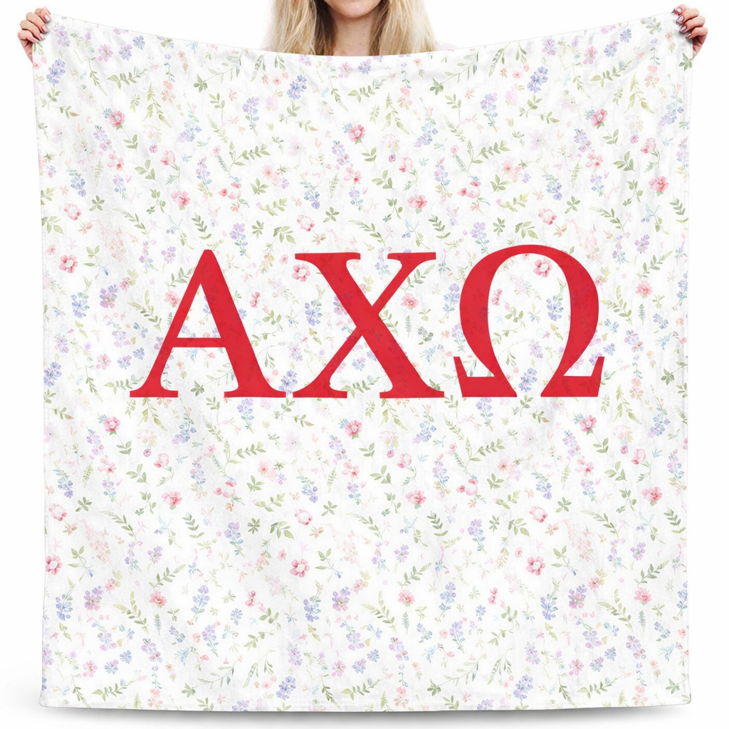 Alpha Chi Omega - Flower - Throw Blanket